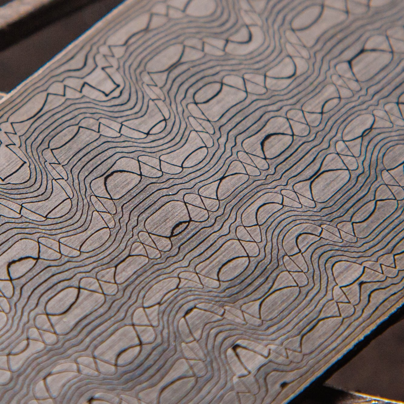 Reptilian Pattern Damascus Steel | 3-Alloy Stainless