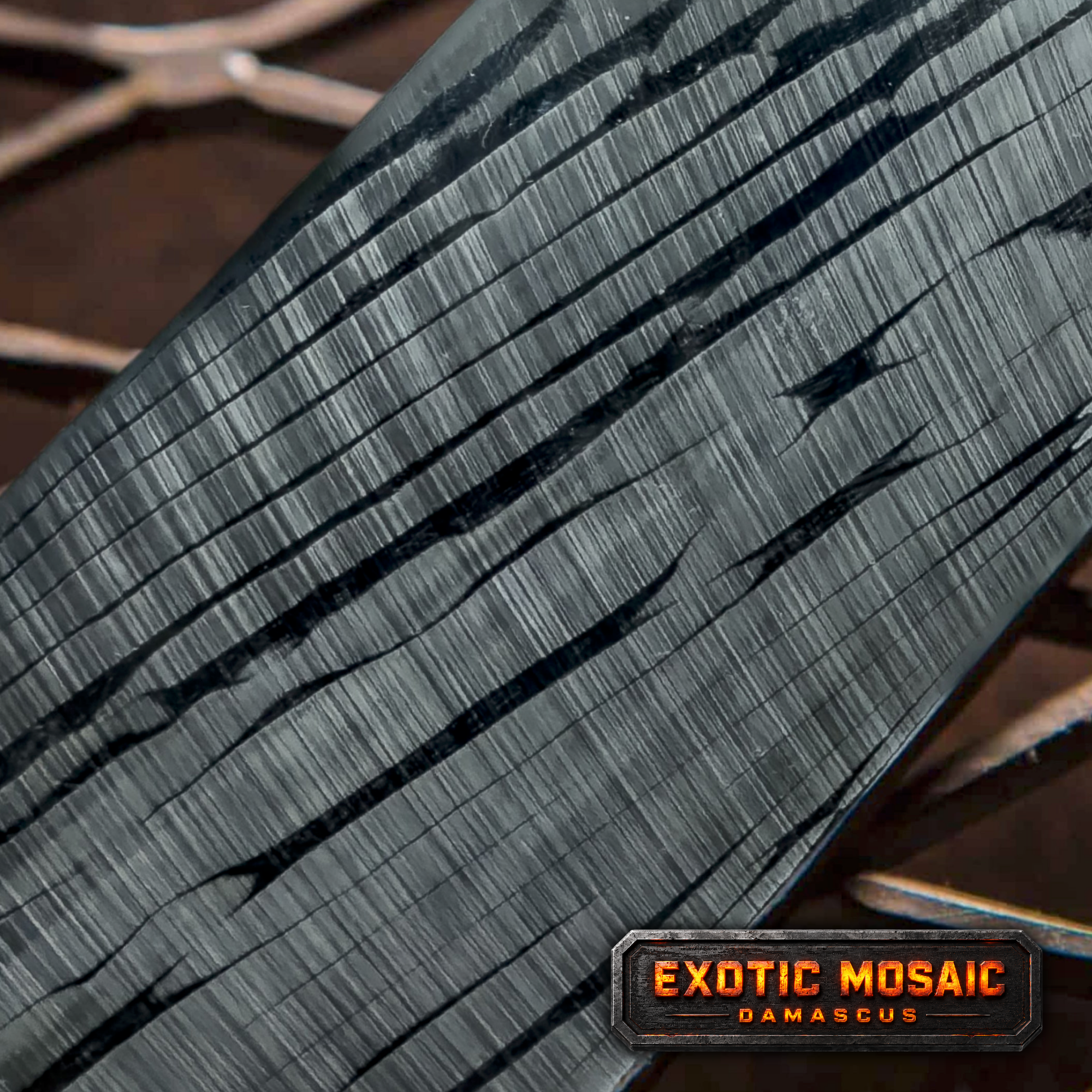 Twisted Thorn Pattern Damascus Steel Billet – Hybrid & Stainless 