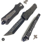 vegas forge spirograph damascus on microtech otf knife