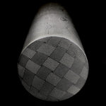 Basketweave Damascus round bar – 400+ layer stainless steel billet by Vegas Forge