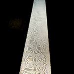 Echowave stainless Damascus billet made from equal parts AEB-L and 304 with flowing wave pattern