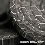 Machined Spinning Top Reptilian Damascus rod with layered alloy detail