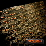 detailed close up of copperhead pattern san mai steel