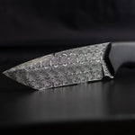 Fireball Damascus knife billet forged from AEB-L and 302 stainless