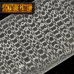 close up of the pattern honeycomb damascus steel billet
