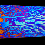 billet of random pattern titanium damascus also called timascus, moku-ti and damtanium