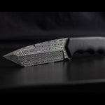 knife with a reptilian pattern stainless damascus from vegas forge