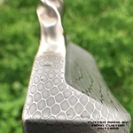 end of stainless steel damascus putter in spirograph pattern