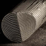 Close-up of Spirograph Damascus round bar showing 1200-layer stainless steel pattern