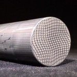 Spirograph stainless Damascus round bar billet with intricate interlocking circle design