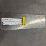 stainless damascus billet in twist pattern on grey background