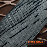 close up on twisted thorn pattern stainless damascus steel billet