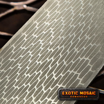 a stainless web patterned damascus billet made with 440-c and 302 steel